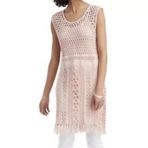 Brand new World Market Pink Open Knit Crochet Dress